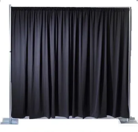 8' Tall Black Pipe and Drape